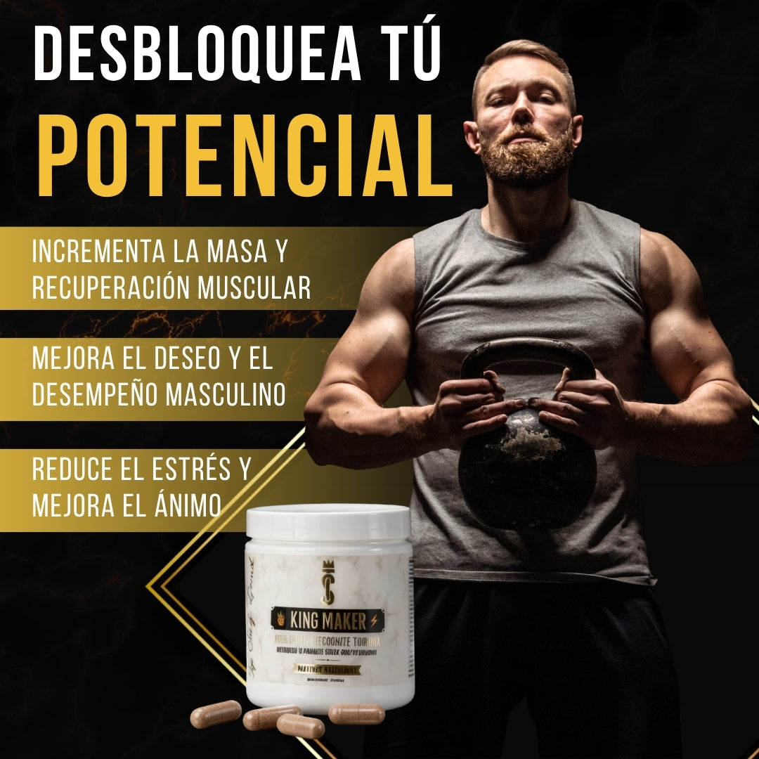 🔥King Maker 13 En 1 – Suplemento Masculino para Energía, Testosterona y Rendimiento 💪