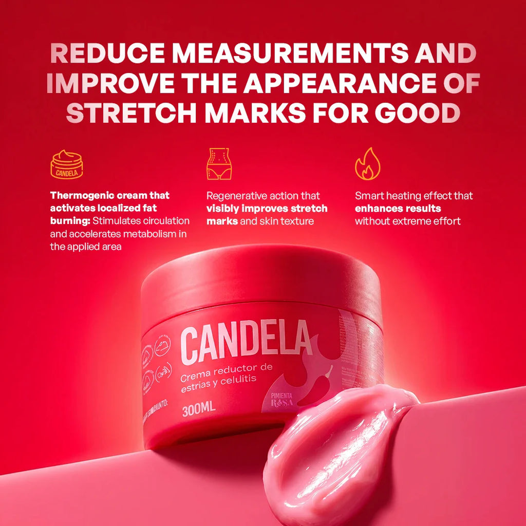 Candela 🌸 Crema Reductora de Estrías y Celulitis | Piel Más Firme y Suave ✨🔥 OFERTA