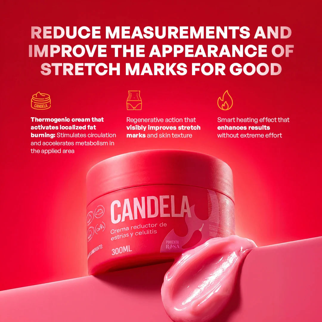 Candela 🌸 Crema Reductora de Estrías y Celulitis | Piel Más Firme y Suave ✨🔥 OFERTA