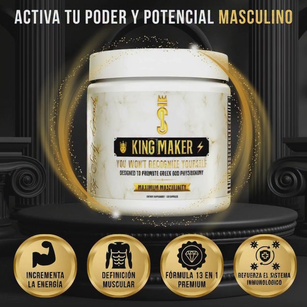 🔥King Maker 13 En 1 – Suplemento Masculino para Energía, Testosterona y Rendimiento 💪